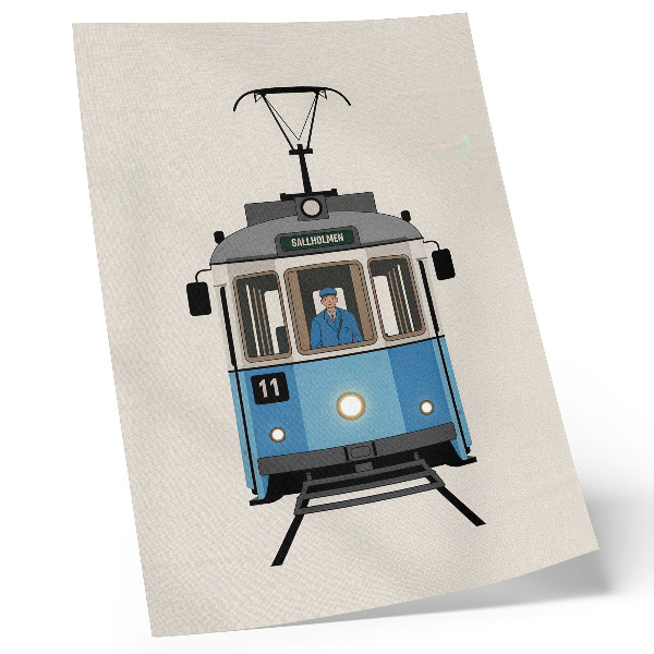 Poster para cozinha Bonde retrô em estilo minimalista