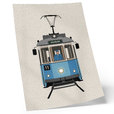 Poster para cozinha Bonde retrô em estilo minimalista