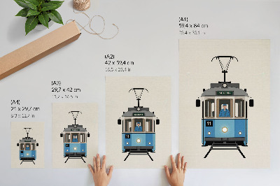 Poster para cozinha Bonde retrô em estilo minimalista