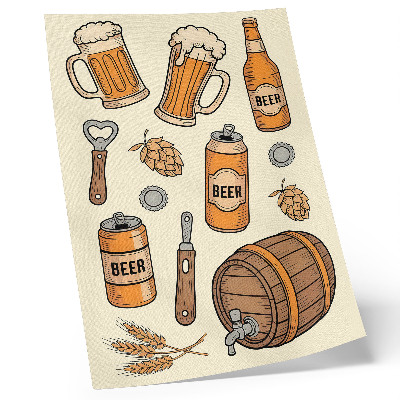 Impressão em tela Elementos de cerveja, ambiente retrô aconchegante, estilo vintage