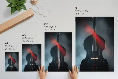 Arte de parede com fundo escuro e detalhes em vermelho de alto contraste