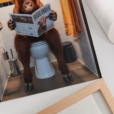 Poster para cozinha Revista com búfalo de paredes laranjas no banheiro
