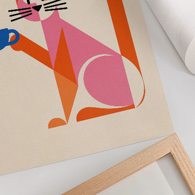 Poster para cozinha motivo criativo de gato café retrô