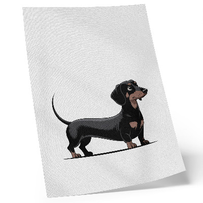Arte de parede Motivo em preto e branco com o desenho de um cachorro.