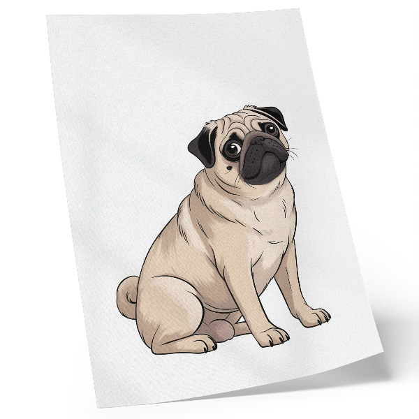 Poster para cozinha Retrato de um cachorro, estilo ilustrativo, cores delicadas.