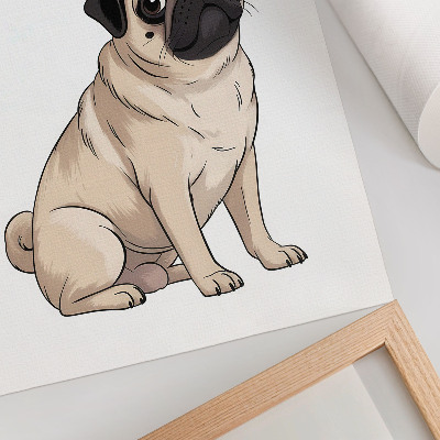 Poster para cozinha Retrato de um cachorro, estilo ilustrativo, cores delicadas.