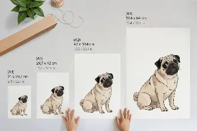 Poster para cozinha retrato de um cachorro em estilo ilustrativo com cores delicadas