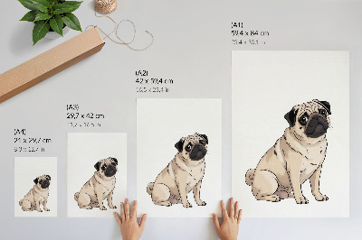 Poster para cozinha Retrato de um cachorro, estilo ilustrativo, cores delicadas.