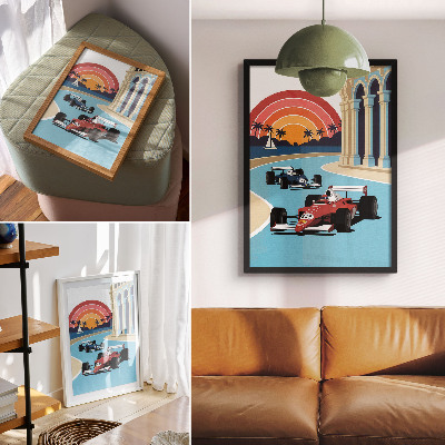 Poster decorativo Corrida Exótica ao Pôr do Sol
