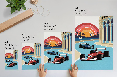 Poster decorativo Corrida Exótica ao Pôr do Sol