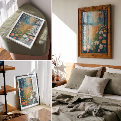 Poster decorativo Flores coloridas em estilo moderno e atmosfera alegre.