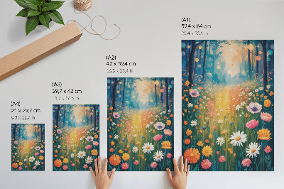 Poster decorativo Flores coloridas em estilo moderno e atmosfera alegre.
