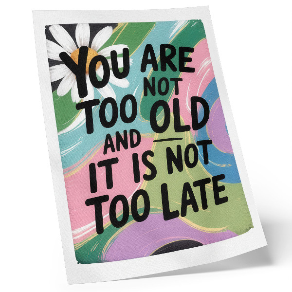 Arte de parede Cores vibrantes. Texto inspirador. Estilo moderno.
