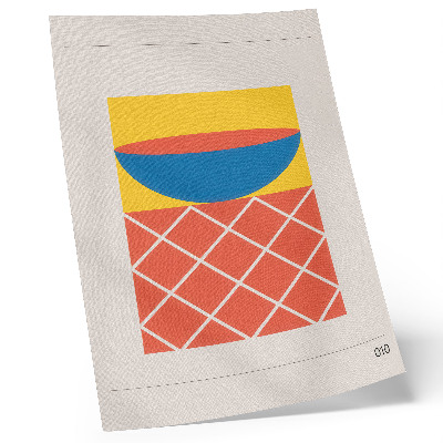 Poster para cozinha Composição geométrica em amarelo, azul e vermelho