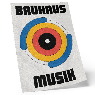Poster decorativo Círculos em estilo Bauhaus, cores fortes e modernidade.