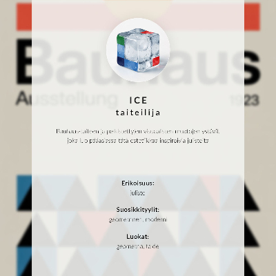 Poster decorativo Círculos em estilo Bauhaus, cores fortes e modernidade.