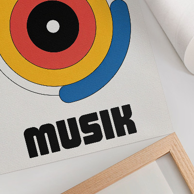 Poster decorativo Círculos em estilo Bauhaus, cores fortes e modernidade.