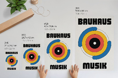Poster decorativo Círculos em estilo Bauhaus, cores fortes e modernidade.