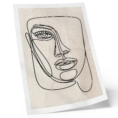 Poster para cozinha com estética minimalista em tons de bege e preto