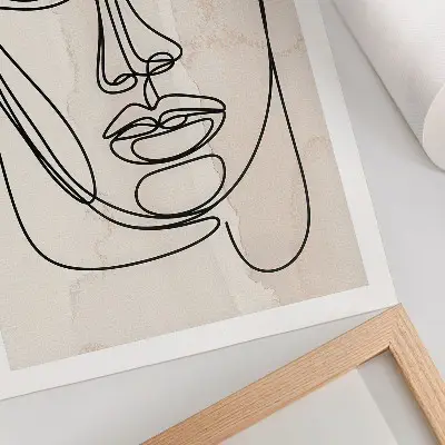 Poster para cozinha com estética minimalista em tons de bege e preto