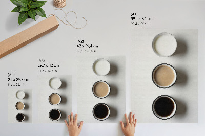 Poster decorativo Arranjo minimalista de três bebidas diferentes