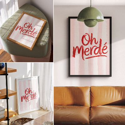 Impressão em tela Letras vermelhas sobre um fundo pastel