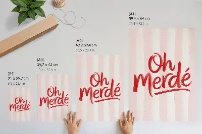 Impressão em tela letras vermelhas sobre fundo pastel