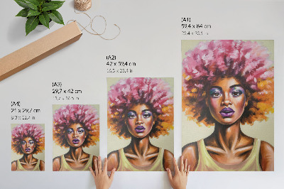 Arte de parede Cores vibrantes, figura expressiva, forte expressão facial