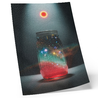 Poster decorativo Pote espacial com luzes espaciais coloridas