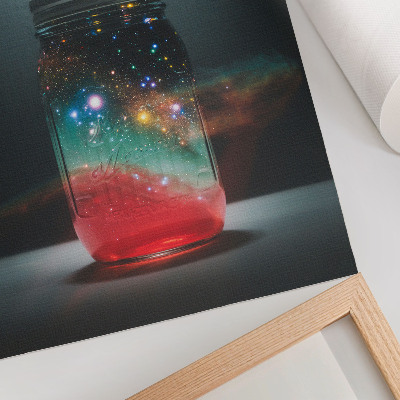 Poster decorativo Pote espacial com luzes espaciais coloridas