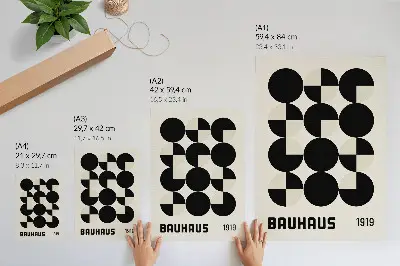 Arte de parede com formas geométricas em estilo harmonioso, moderno e minimalista
