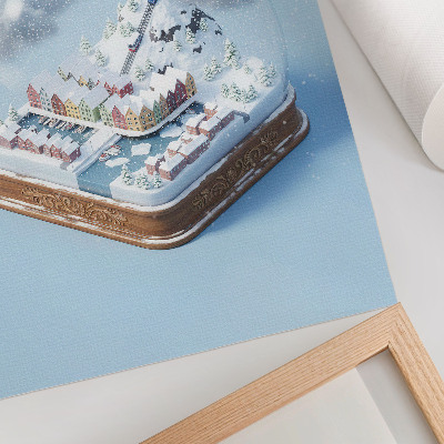 Poster para cozinha Uma cidade em miniatura dentro de um globo de neve