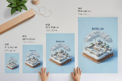 Poster decorativo Uma cidade em miniatura dentro de um globo de neve de vidro