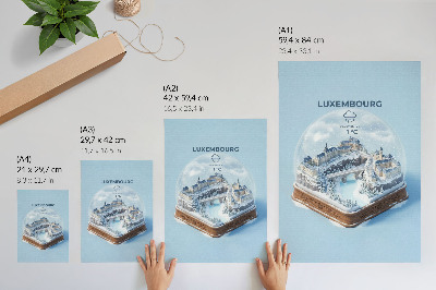 Poster para cozinha Paisagem urbana de inverno sob uma cúpula de neve branca.