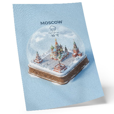 Poster decorativo Moscou em miniatura dentro de um globo de neve de inverno