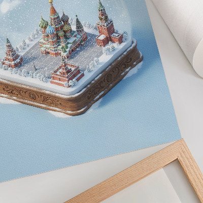 Poster decorativo Moscou em miniatura dentro de um globo de neve de inverno