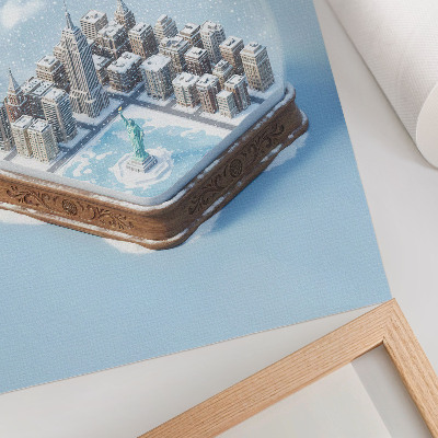 Impressão em tela Globo de neve minimalista para cidade no inverno