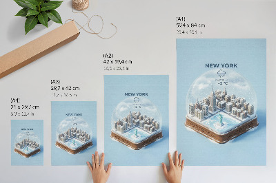 Impressão em tela Globo de neve minimalista para cidade no inverno
