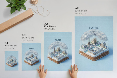 Poster para cozinha Globo de neve de inverno parisiense