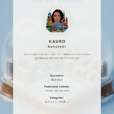 Poster decorativo Estocolmo em uma esfera com arquitetura moderna e clima de inverno
