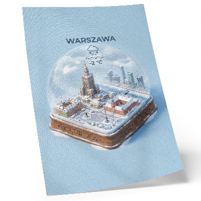 Impressão em tela Varsóvia inverno globo de vidro arquitetura de neve