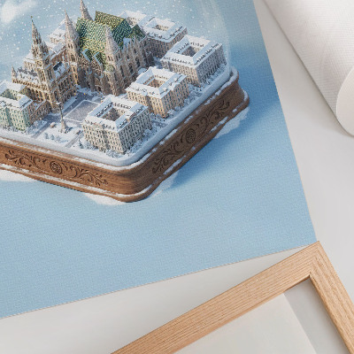 Arte de parede Um panorama em miniatura de Viena dentro de uma esfera de vidro.