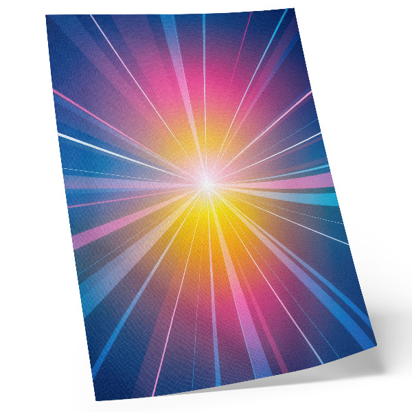 Poster para cozinha Raios de cores energéticas ponto focal