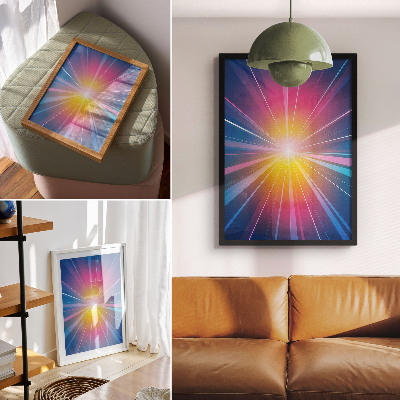 Poster para cozinha Raios de cores energéticas ponto focal