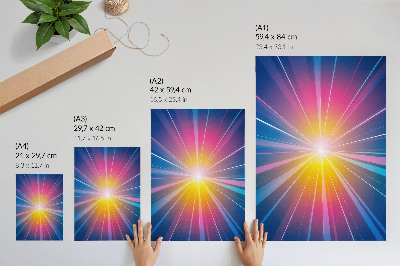 Poster para cozinha Raios de cores energéticas ponto focal