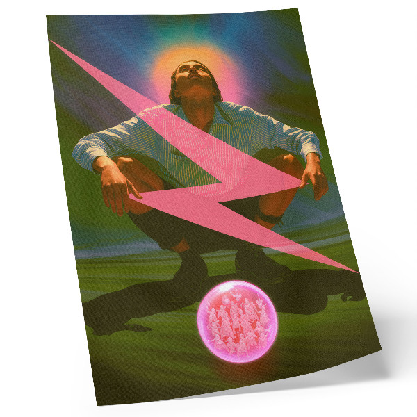 Impressão em tela Cores neon e uma figura surpreendente