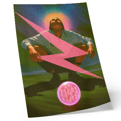 Impressão em tela Cores neon e uma figura surpreendente