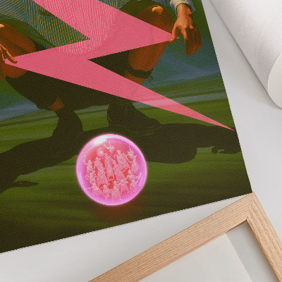 Impressão em tela Cores neon e uma figura surpreendente