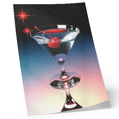 Poster para cozinha Taça de coquetel elegante com cereja vermelha