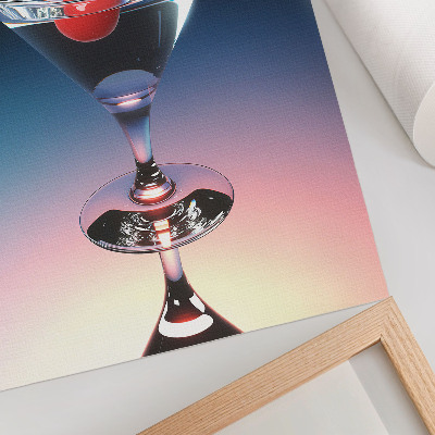 Poster para cozinha Taça de coquetel elegante com cereja vermelha